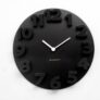 Raised Numbers 3D Wall Clock – Black